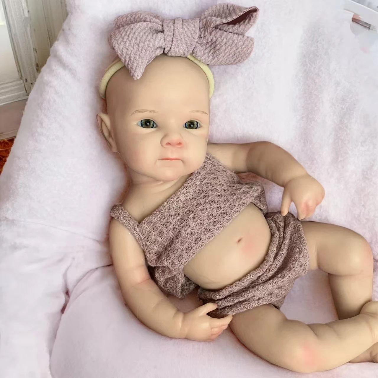 13Inch Waterproof Bettie Bebe Reborn Silicone Girl Doll With 2 Sets Outfits Handmade Paint Skin Soft Touch Newborn