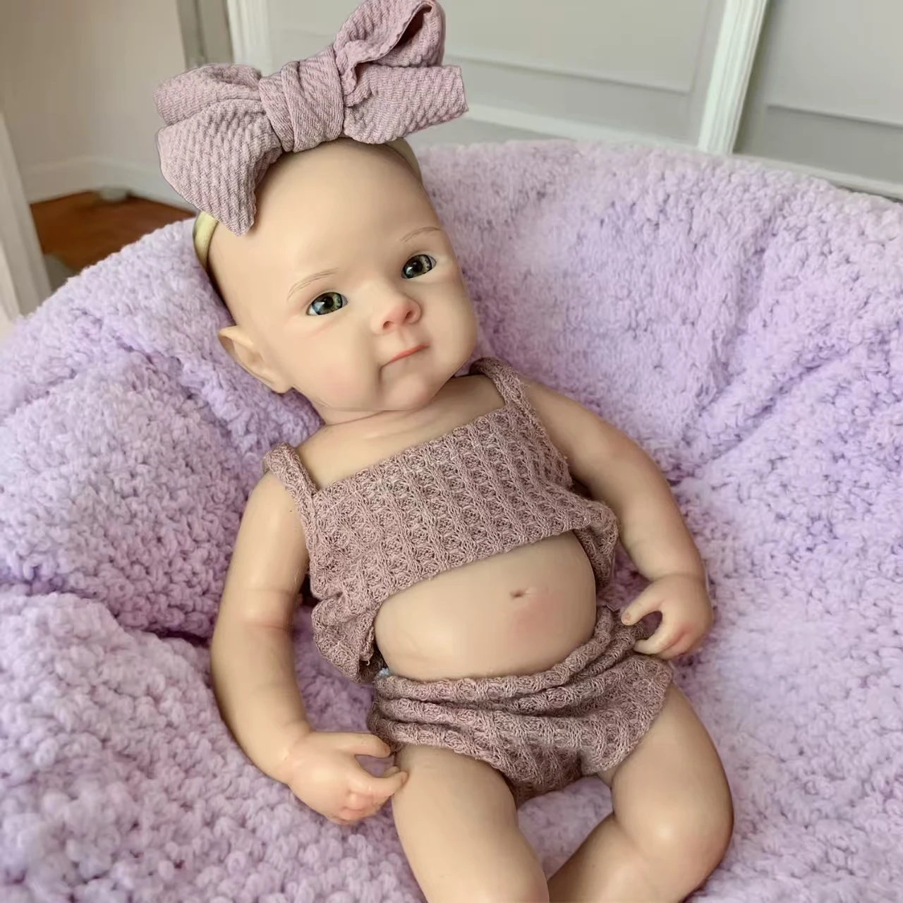 13Inch Waterproof Bettie Bebe Reborn Silicone Girl Doll With 2 Sets Outfits Handmade Paint Skin Soft Touch Newborn