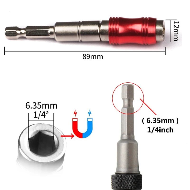 1/4 “Hex Magnetic Ring Screwdriver Bits Drill Hand Tools Drill Bit Extension Rod Quick Change Holder Drive Guide Screw 1/4 “Hex Magnetic Ring Screwdriver Bits Drill Hand Tools Drill Bit Extension Rod Quick Change Holder Drive Guide Screw