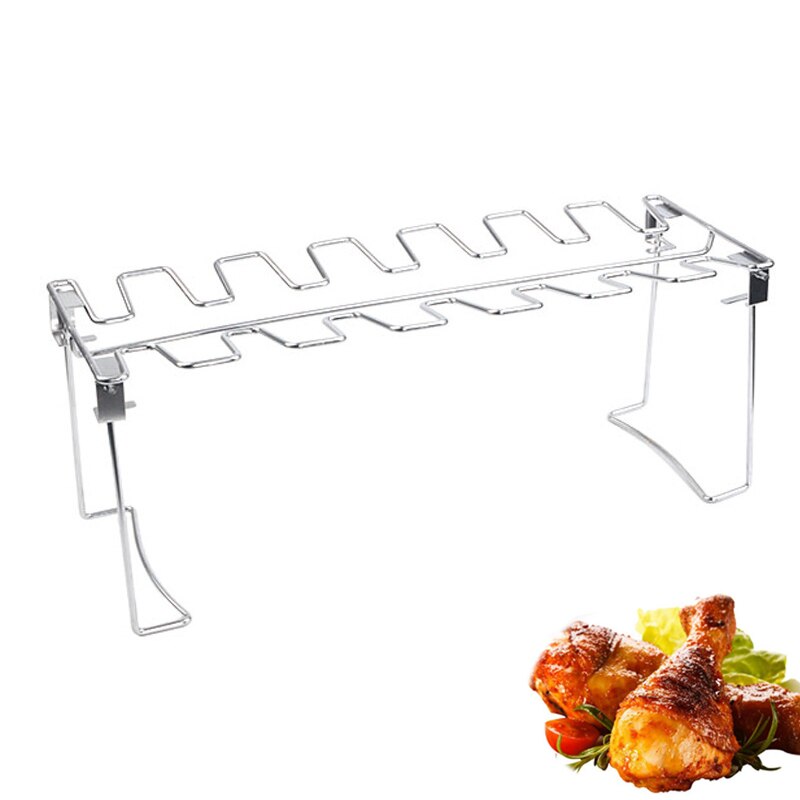 14 Slots Stainless Steel Chicken Leg Grill Rack 14 Slots Stainless Steel Chicken Leg Grill Rack