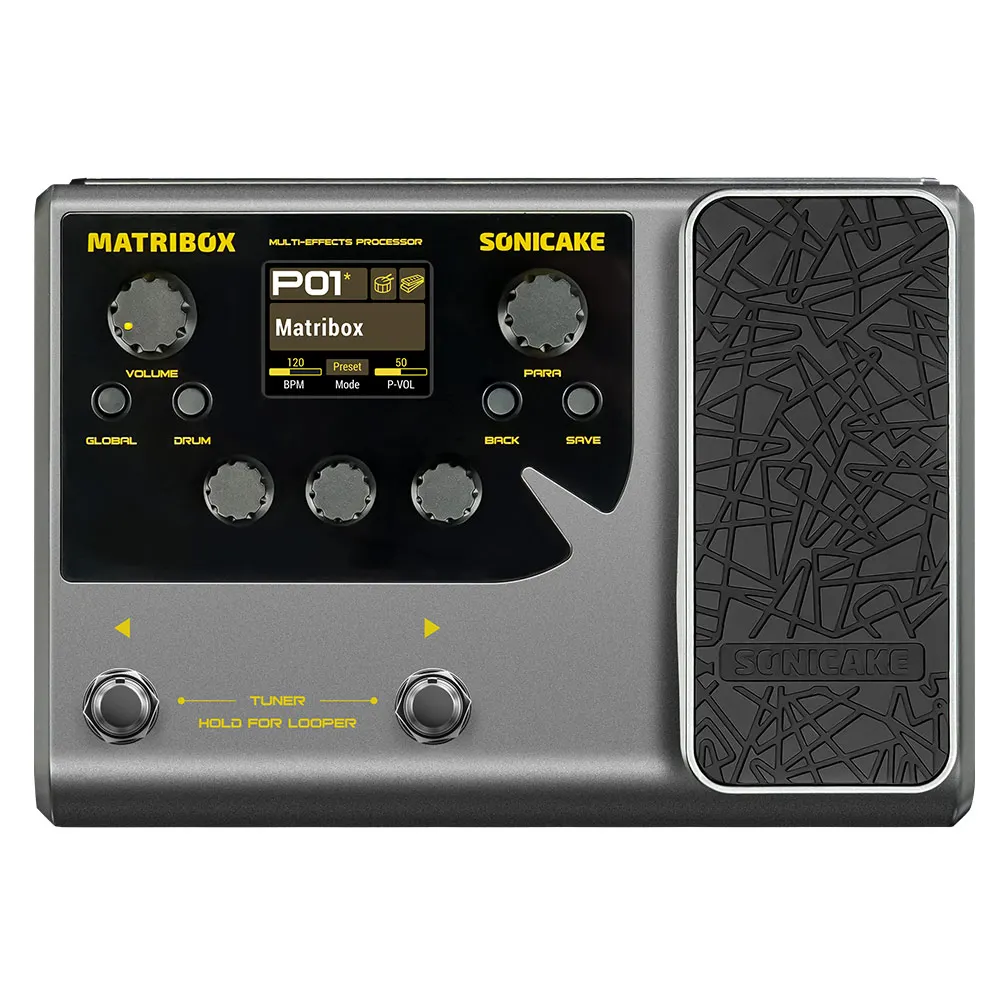 140 Built-in Guitar/Bass/Acoustic Multi Effects Processor with Expression pedal Looper Modeling AMP QME-50