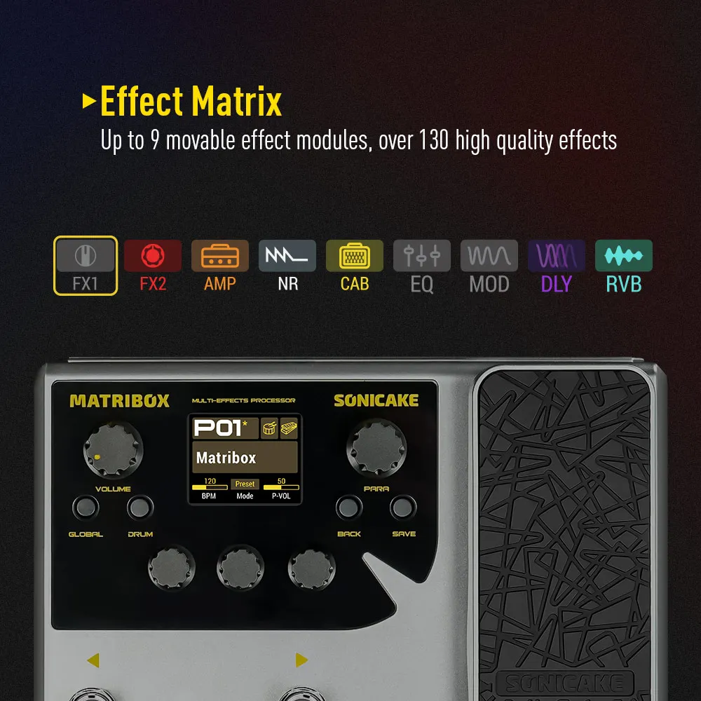 140 Built-in Guitar/Bass/Acoustic Multi Effects Processor with Expression pedal Looper Modeling AMP QME-50 140 Built-in Guitar/Bass/Acoustic Multi Effects Processor with Expression pedal Looper Modeling AMP QME-50