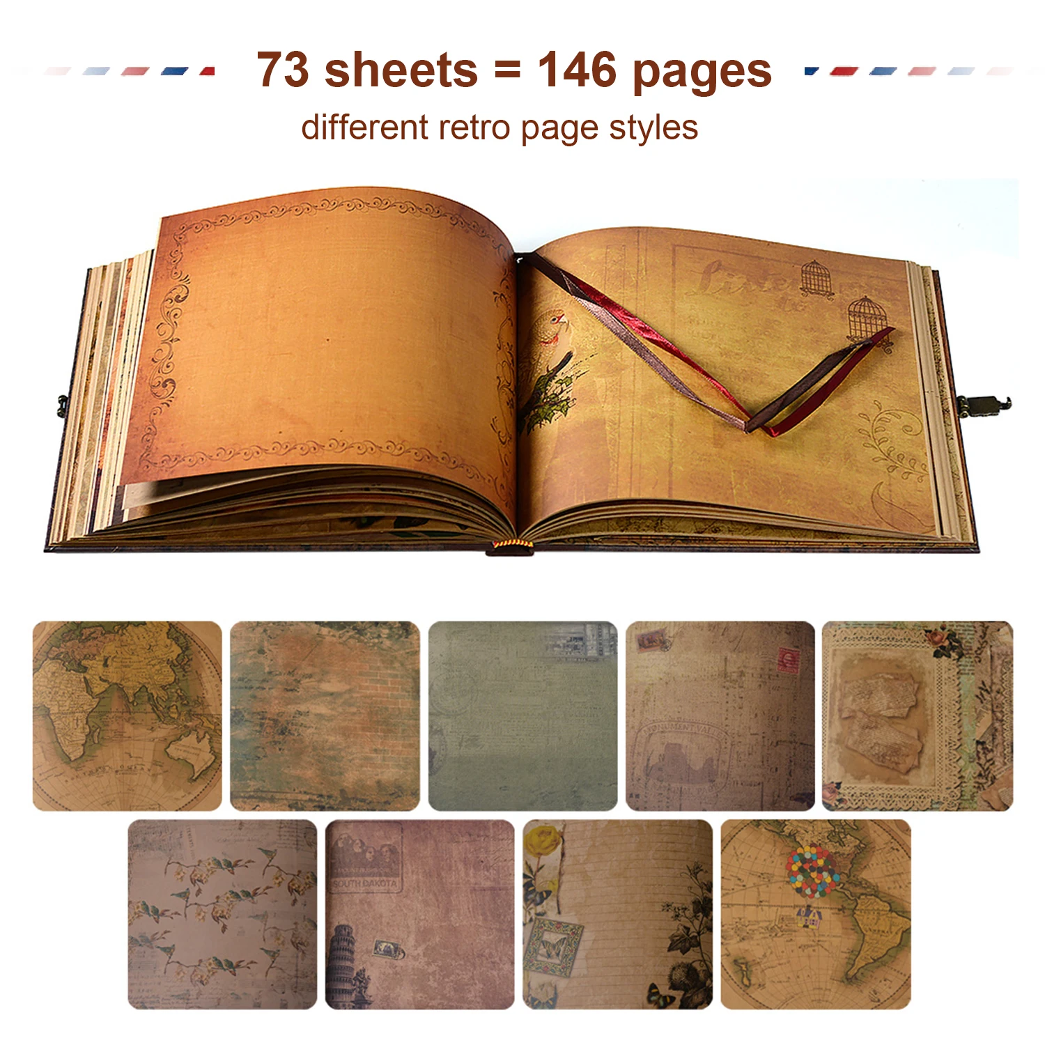 146 Page DIY Handmade Photo Album Scrapbook Our Adventure Book Retro Kraft Album Anniversary Wedding Memory Mother's