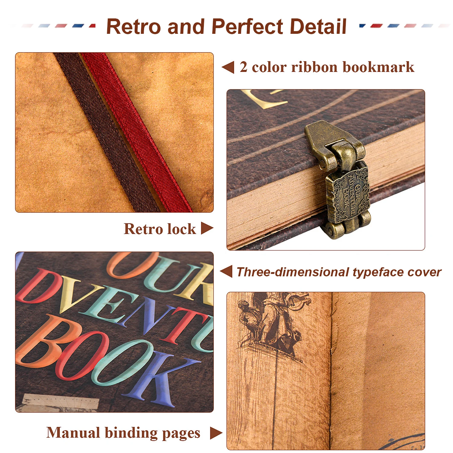 146 Page DIY Handmade Photo Album Scrapbook Our Adventure Book Retro Kraft Album Anniversary Wedding Memory Mother's