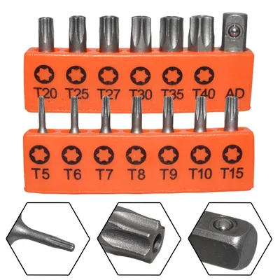 14pcs 25mm Torx Screwdriver Bits With Hole T5-T40 Electric Screw Driver 1/4Inch Adapter Extension Rod Hex Star Spanner 14pcs 25mm Torx Screwdriver Bits With Hole T5-T40 Electric Screw Driver 1/4Inch Adapter Extension Rod Hex Star Spanner