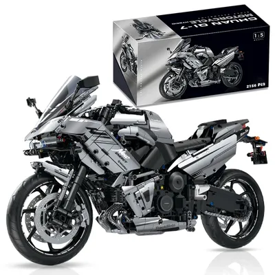 1:5 Building Blocks Motorbike Road Racing Vehicle MOC Bricks Toys Christmas Gifts for Kids Boys Children Adult 2156pcs