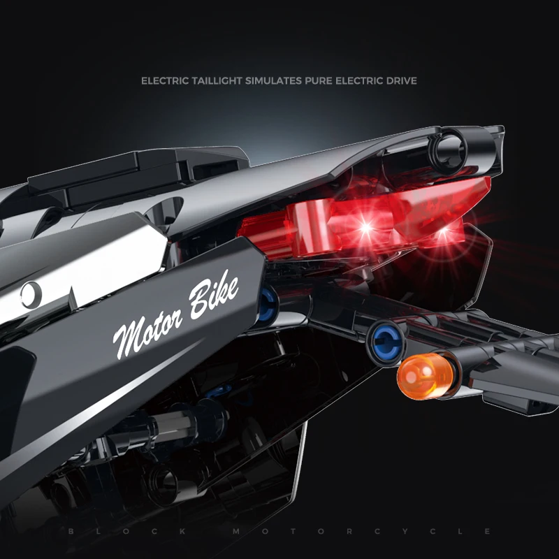 1:5 Building Blocks Motorbike Road Racing Vehicle MOC Bricks Toys Christmas Gifts for Kids Boys Children Adult 2156pcs