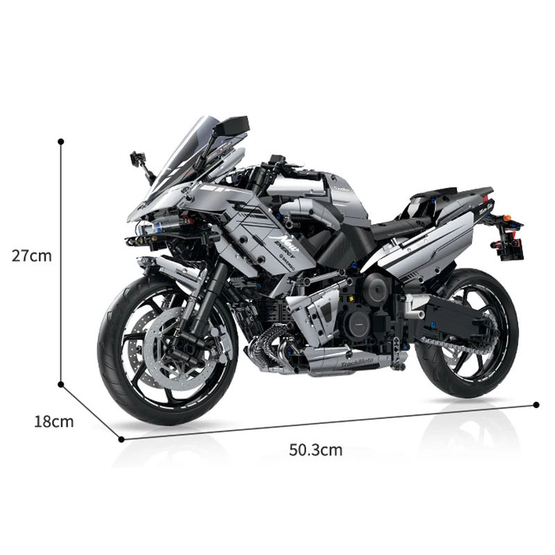 1:5 Building Blocks Motorbike Road Racing Vehicle MOC Bricks Toys Christmas Gifts for Kids Boys Children Adult 2156pcs