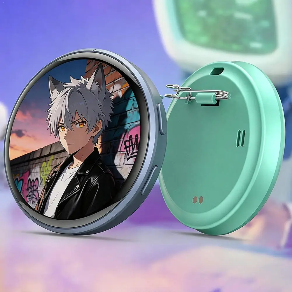 1.5 inch Anime E-Badge Dynamic Electronic Badge Anime Merchandise Digital Display Badge Dynamic Gifts For Otaku Fans 1.5 inch Anime E-Badge Dynamic Electronic Badge Anime Merchandise Digital Display Badge Dynamic Gifts For Otaku Fans