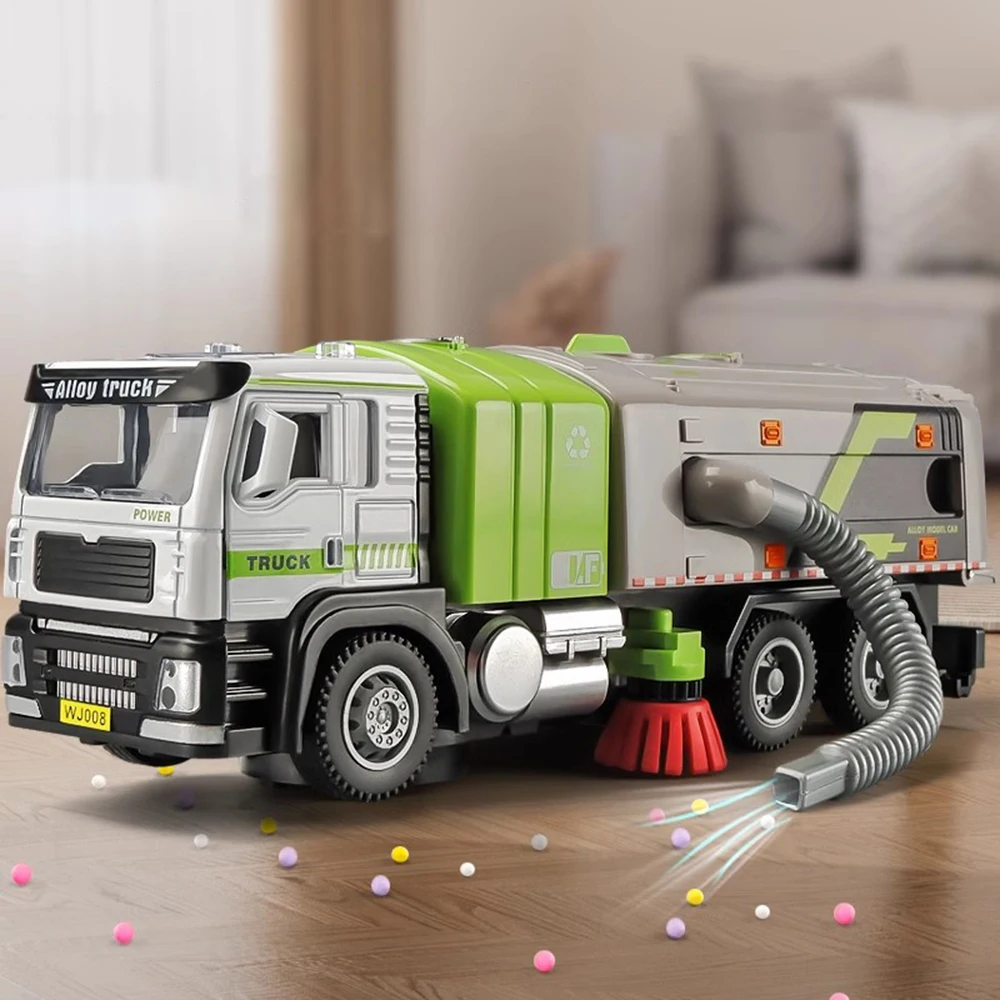 1:50 Electric Vacuum Cleaner Sweeper Garbage Truck Model Toy Alloy Diecast Light Sound Engineering Vehicle Gifts for 1:50 Electric Vacuum Cleaner Sweeper Garbage Truck Model Toy Alloy Diecast Light Sound Engineering Vehicle Gifts for