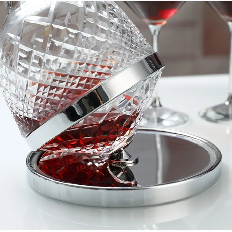 1500ml Creativity Crystal Glass Cup Rotation Tumbler Wine Aerator Decanter Glass Cup For Wine Glasses Mug Cup Creative