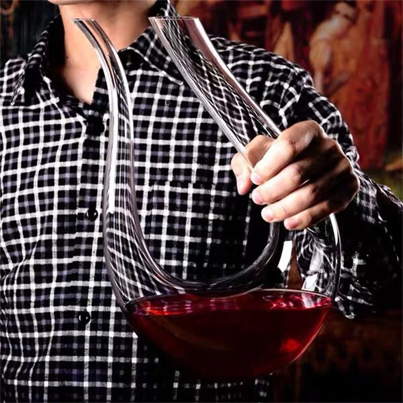 1500ML Decanter Handmade Crystal Red Wine Brandy Champagne Glasses Bottle Jug Pourer Aerator For Family Bar Party