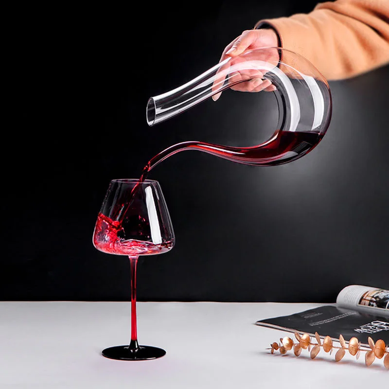 1500ML Decanter Handmade Crystal Red Wine Brandy Champagne Glasses Bottle Jug Pourer Aerator For Family Bar Party