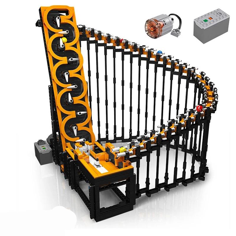 1500+pcs Technical Dribbling Device Building Blocks GBC Harp Track Model Ball Lift Mechanical Transmission Bricks Toys