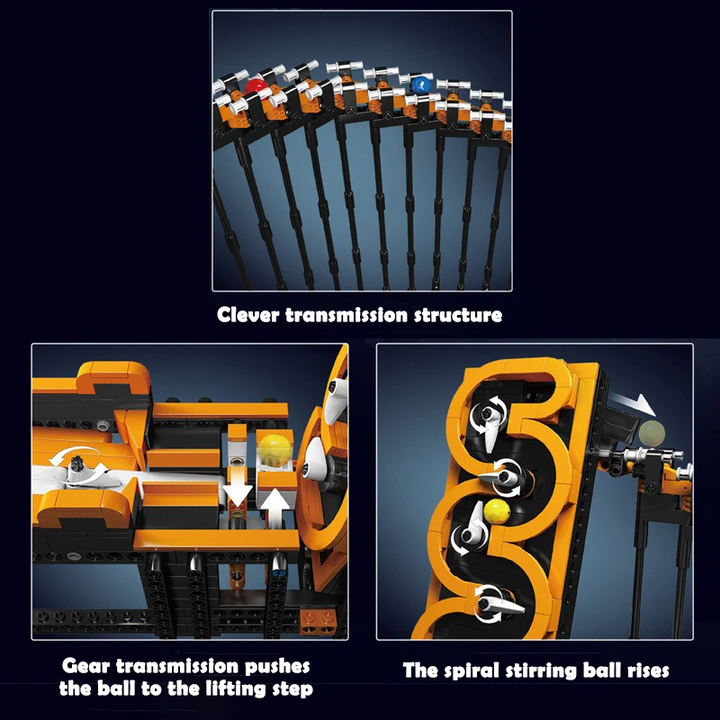1500+pcs Technical Dribbling Device Building Blocks GBC Harp Track Model Ball Lift Mechanical Transmission Bricks Toys