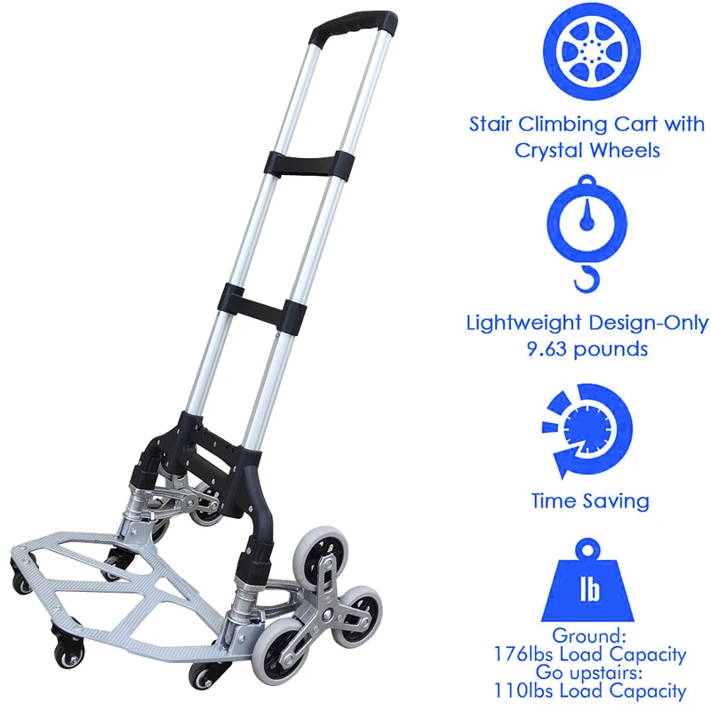 150KG All Terrain Stair Cart Camping Wagon Hand Cart with Bungee Cord Folding Trolley for Upstairs Cargo with Wheels 150KG All Terrain Stair Cart Camping Wagon Hand Cart with Bungee Cord Folding Trolley for Upstairs Cargo with Wheels