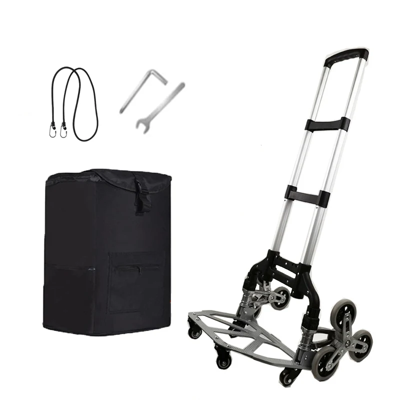 150KG All Terrain Stair Cart Camping Wagon Hand Cart with Bungee Cord Folding Trolley for Upstairs Cargo with Wheels 150KG All Terrain Stair Cart Camping Wagon Hand Cart with Bungee Cord Folding Trolley for Upstairs Cargo with Wheels