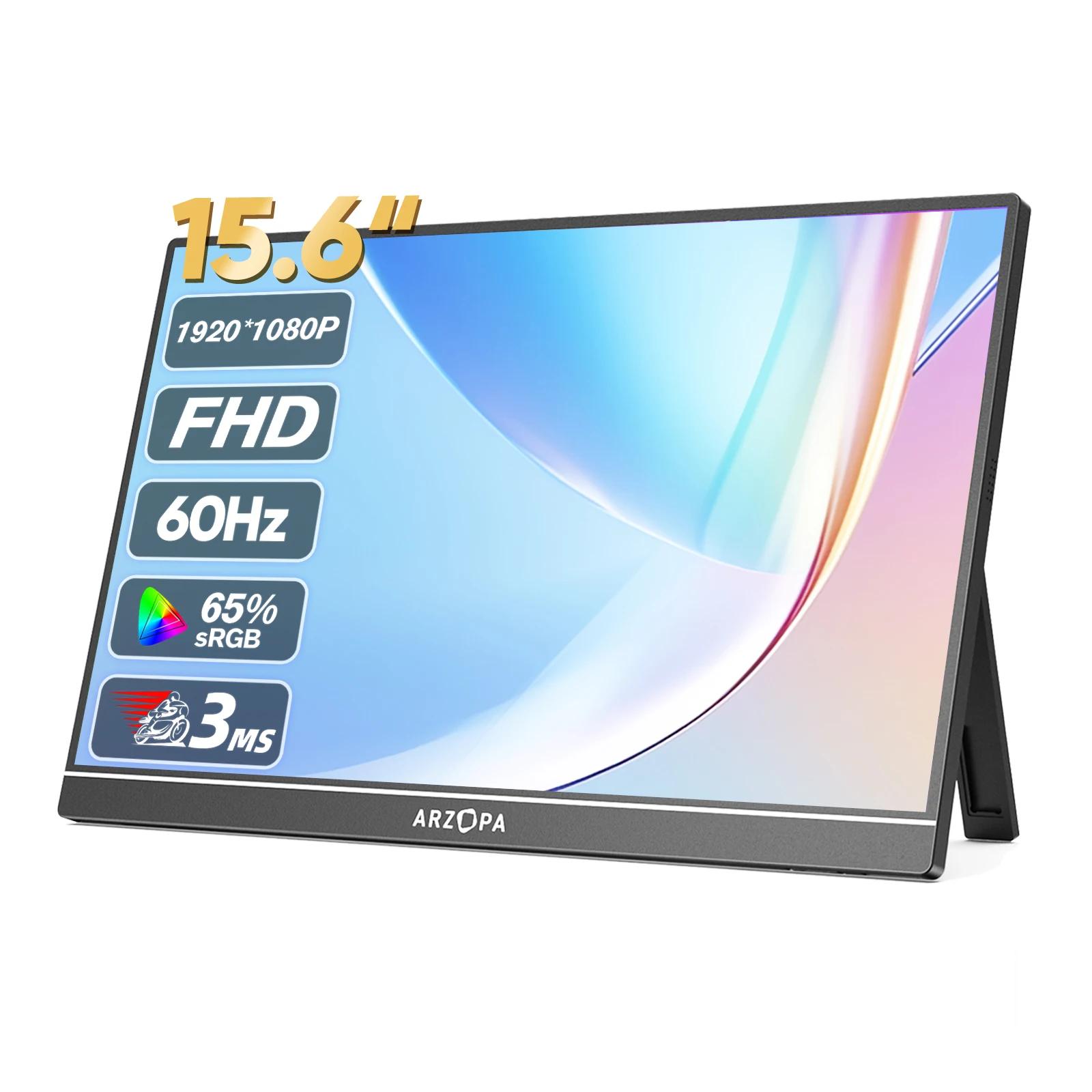15.6 inch Portable Monitor FHD 1080P IPS USB-C Mini-HDMI External Second Screen for Mac Laptop PC Switch Xbox PS4/5 Xbox 15.6 inch Portable Monitor FHD 1080P IPS USB-C Mini-HDMI External Second Screen for Mac Laptop PC Switch Xbox PS4/5 Xbox
