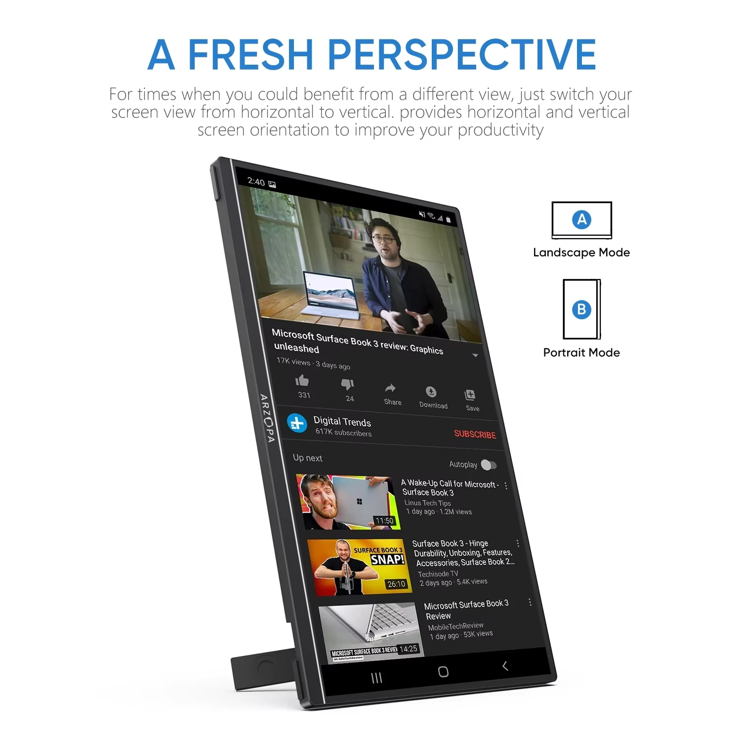 15.6 inch Portable Monitor FHD 1080P IPS USB-C Mini-HDMI External Second Screen for Mac Laptop PC Switch Xbox PS4/5 Xbox