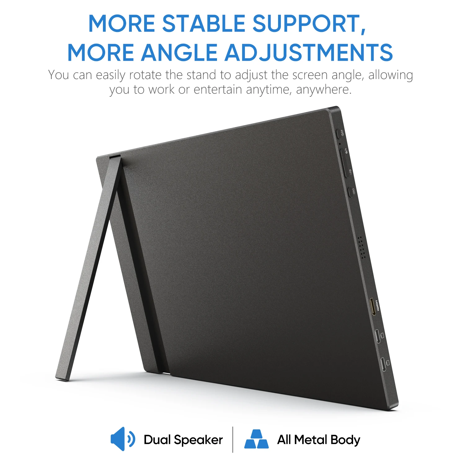 15.6 inch Portable Monitor FHD 1080P IPS USB-C Mini-HDMI External Second Screen for Mac Laptop PC Switch Xbox PS4/5 Xbox