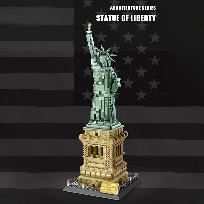 1577Pcs Bricks 1/ 1 World Architecture Liberty Statue Model Building Blocks/Plastic Toys For Kids Adult boys Gift