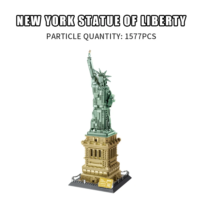 1577Pcs Bricks 1/ 1 World Architecture Liberty Statue Model Building Blocks/Plastic Toys For Kids Adult boys Gift