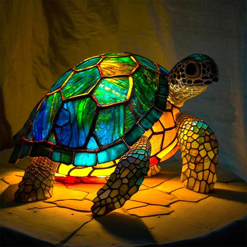 15cm Animal Resin Stained Glass Table Lamp Ornament Mermaid Sheep Owl Sea Turtle Lion Cat Whale Dragon Home Ornament 15cm Animal Resin Stained Glass Table Lamp Ornament Mermaid Sheep Owl Sea Turtle Lion Cat Whale Dragon Home Ornament