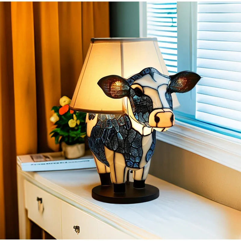 15cm Animal Resin Stained Glass Table Lamp Ornament Mermaid Sheep Owl Sea Turtle Lion Cat Whale Dragon Home Ornament 15cm Animal Resin Stained Glass Table Lamp Ornament Mermaid Sheep Owl Sea Turtle Lion Cat Whale Dragon Home Ornament