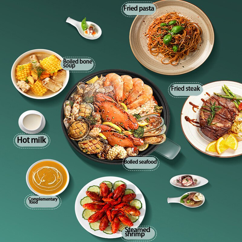 1.5L Capacity Mini Home Cooking Pot Multifunctional Rice Cooker Non Stick Pan Safety Material Potable Stockpot Utility