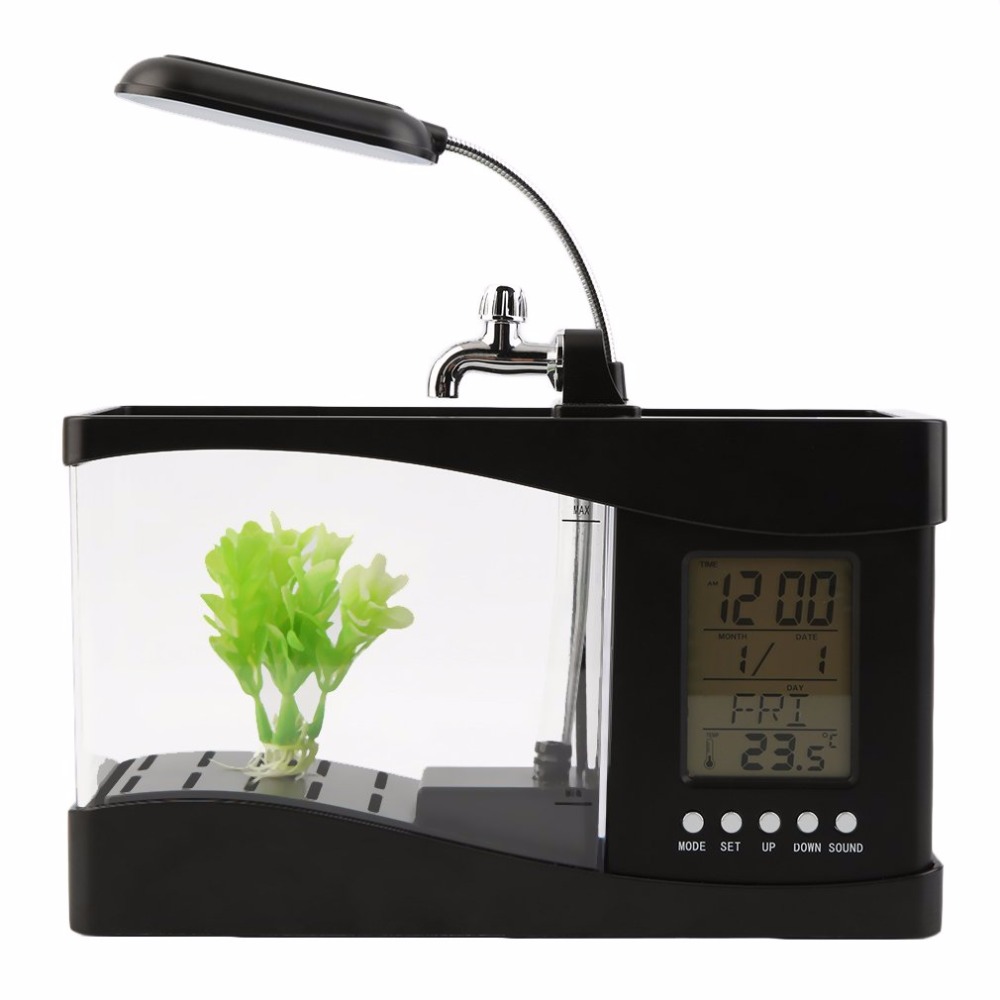 1.5L Mini USB Desktop Aquarium Fish Tank Clock 1.5L Mini USB Desktop Aquarium Fish Tank Clock