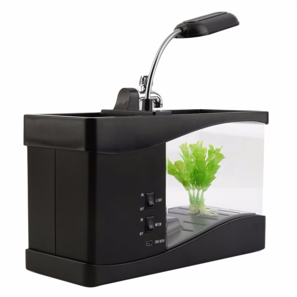 1.5L Mini USB Desktop Aquarium Fish Tank Clock 1.5L Mini USB Desktop Aquarium Fish Tank Clock