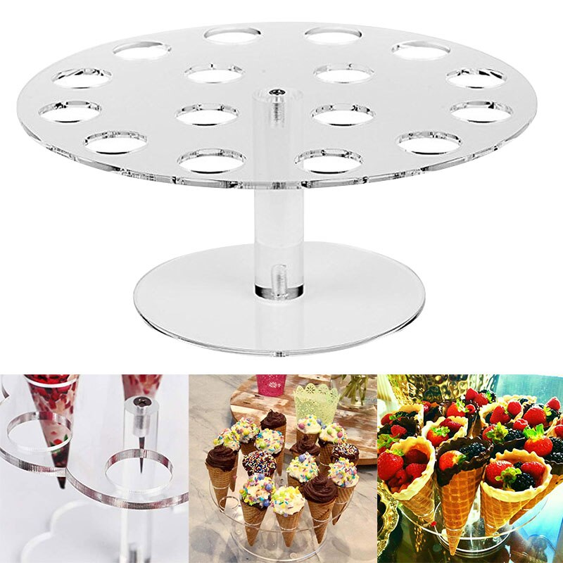 16 Holes Ice Cream Cone Display Acrylic Stand 16 Holes Ice Cream Cone Display Acrylic Stand