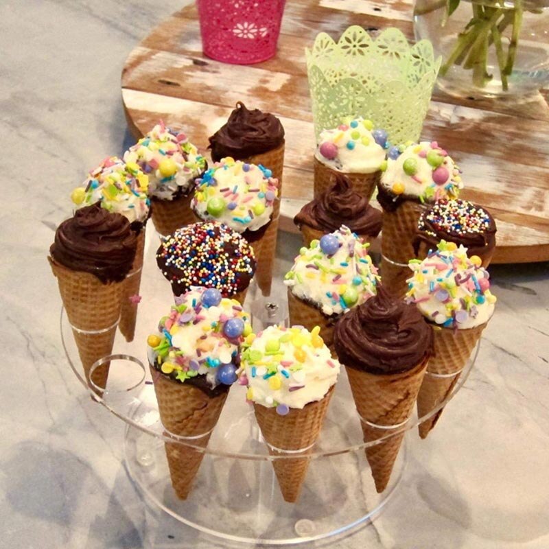 16 Holes Ice Cream Cone Display Acrylic Stand 16 Holes Ice Cream Cone Display Acrylic Stand