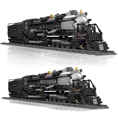 1608PCS Classic Technical Train Buildings Blocks Big Boy Steam Locomotive Railway Tracks Sets DIY Kids Toys For