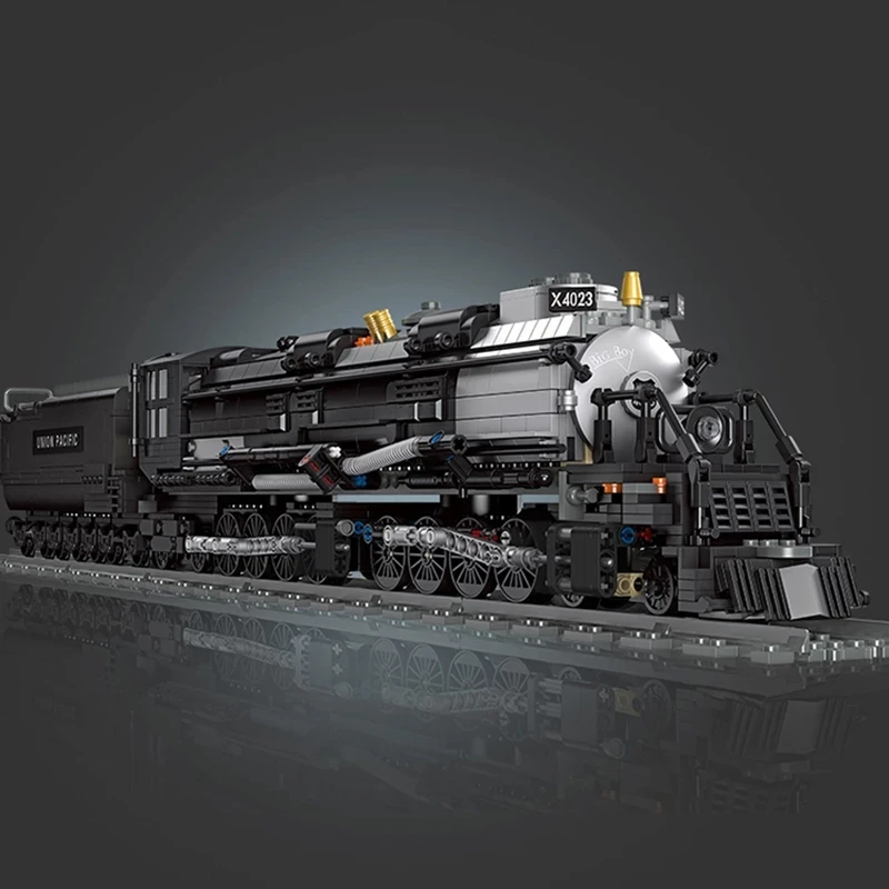 1608PCS Classic Technical Train Buildings Blocks Big Boy Steam Locomotive Railway Tracks Sets DIY Kids Toys For