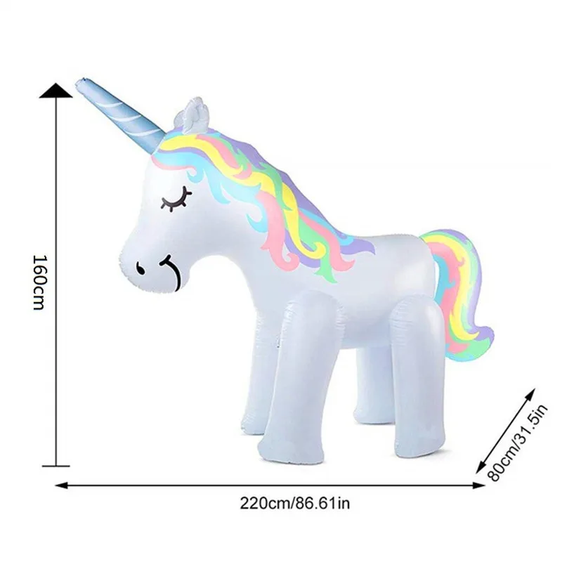 160cm Giant Inflatable Unicorn Water Spray Pool Toys Swimming Float Outdoor Fountain Beach Party Kids Summer Toys