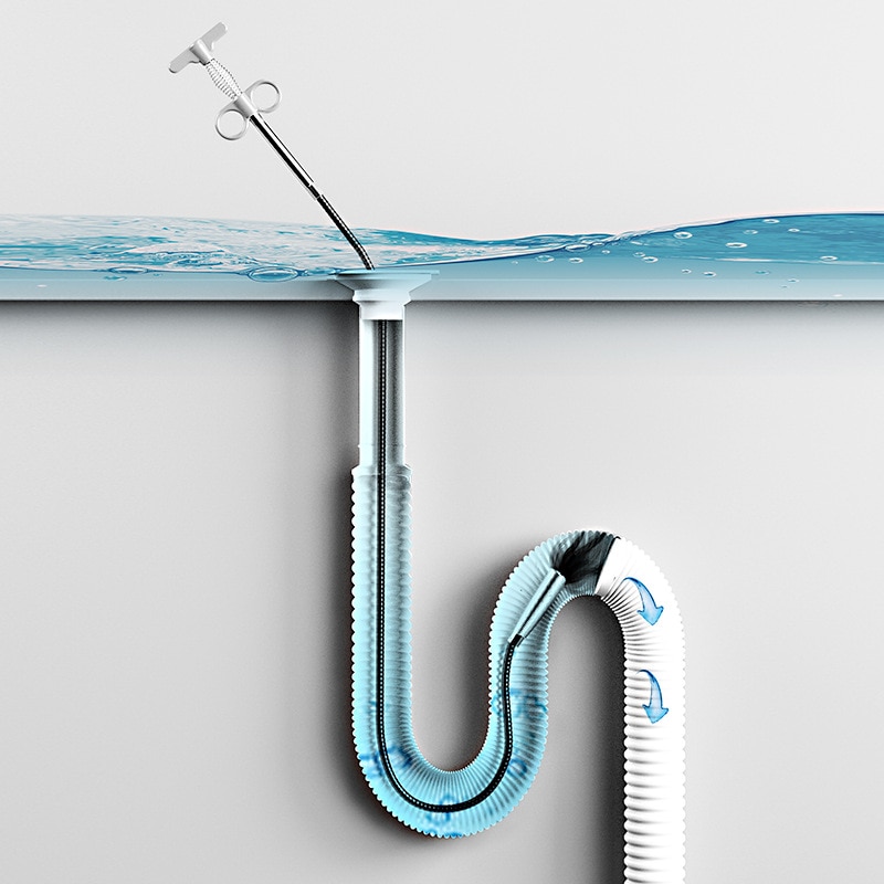 160CM Sewer Pipe Unblocker Snake Spring Pipe Dredging Tool Kitchen Bathroom Sewer Cleaning Tool Kitchen Accessories 160CM Sewer Pipe Unblocker Snake Spring Pipe Dredging Tool Kitchen Bathroom Sewer Cleaning Tool Kitchen Accessories