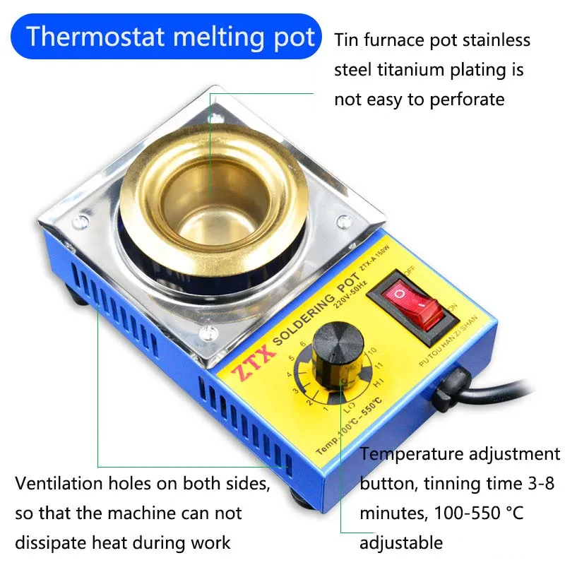 160W Adjustable Temperature Tin Melting Furnace Stove Pot Tools 160W Adjustable Temperature Tin Melting Furnace Stove Pot Tools