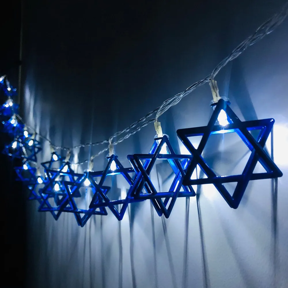 1.65m 10LEDs Judaism Mogen David Star Lights String Hanukkah Shavuot Jewish the Feast of the Dedication Menorah Party 1.65m 10LEDs Judaism Mogen David Star Lights String Hanukkah Shavuot Jewish the Feast of the Dedication Menorah Party
