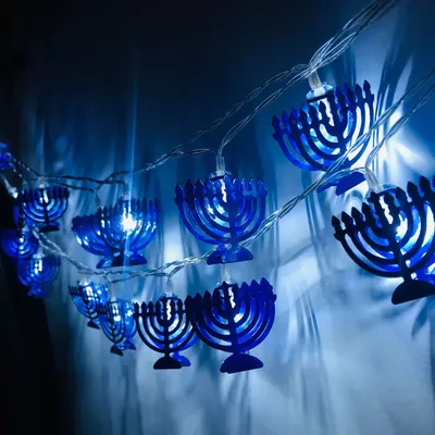 1.65m 10LEDs Judaism Mogen David Star Lights String Hanukkah Shavuot Jewish the Feast of the Dedication Menorah Party