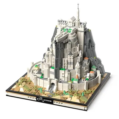 1680pcs The Rings Minas White City Tirith Street View Assembly Model Building Block Movie Scene Architecture Puzzle
