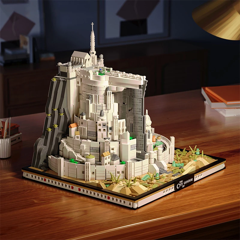 1680pcs The Rings Minas White City Tirith Street View Assembly Model Building Block Movie Scene Architecture Puzzle