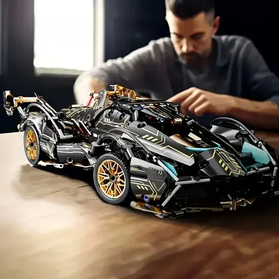 1690 Pieces, Green Racing Building Block Toys, Abs Materials, Manual Toy Building Blocks Assembly, Home Furnishings 1690 Pieces, Green Racing Building Block Toys, Abs Materials, Manual Toy Building Blocks Assembly, Home Furnishings