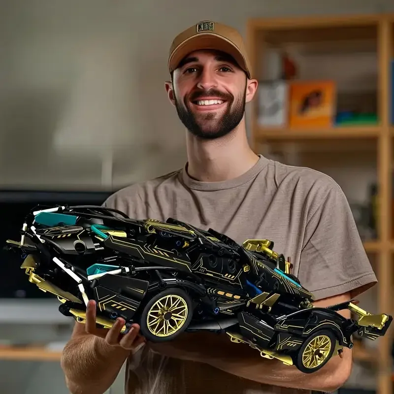 1690 Pieces, Green Racing Building Block Toys, Abs Materials, Manual Toy Building Blocks Assembly, Home Furnishings 1690 Pieces, Green Racing Building Block Toys, Abs Materials, Manual Toy Building Blocks Assembly, Home Furnishings