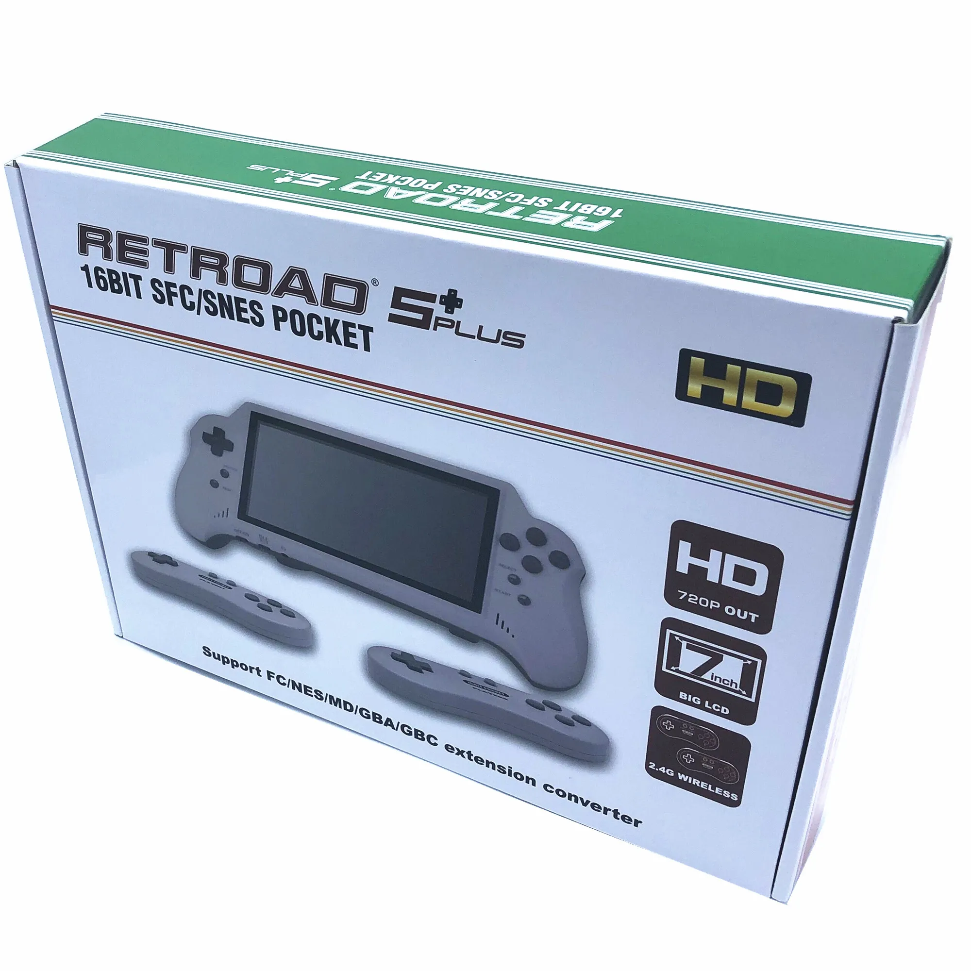 16BIT HD ULTRA SNES POCKET RETROAD 5PLUS Video Game Console Handheld Player 7inch Big Screem 2.4G Wireless Controllers 16BIT HD ULTRA SNES POCKET RETROAD 5PLUS Video Game Console Handheld Player 7inch Big Screem 2.4G Wireless Controllers