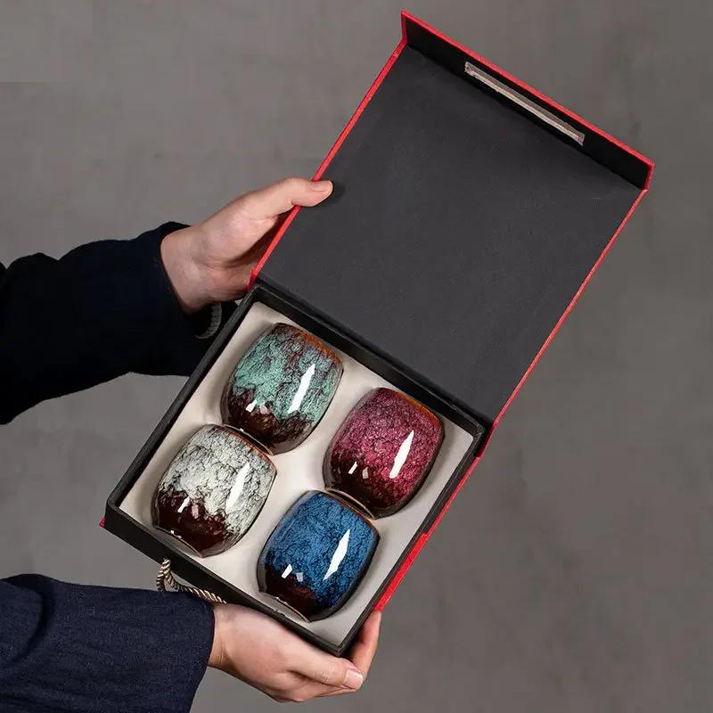 175ML 4pcs Ceramic Coffee Mugs Teacup Porcelain Expresso Cup Home Creative Tea Cup Set Box Package 175ML 4pcs Ceramic Coffee Mugs Teacup Porcelain Expresso Cup Home Creative Tea Cup Set Box Package