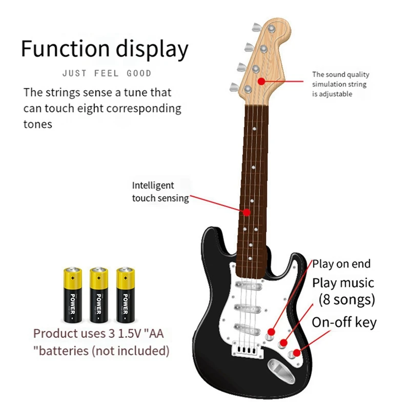 17In Guitar Toy For Kids, 4 Strings Electric Guitar Musical Instruments For Children, Portable Electronic Instrument Toy
