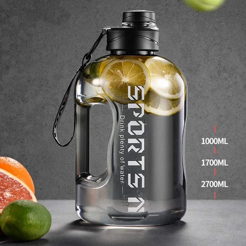 1.7L/2.7L Sports Water Bottle Gym Cycling Cup Portable Large Capacity Water Bottle For Fitness Camping Men Water Kettle 1.7L/2.7L Sports Water Bottle Gym Cycling Cup Portable Large Capacity Water Bottle For Fitness Camping Men Water Kettle