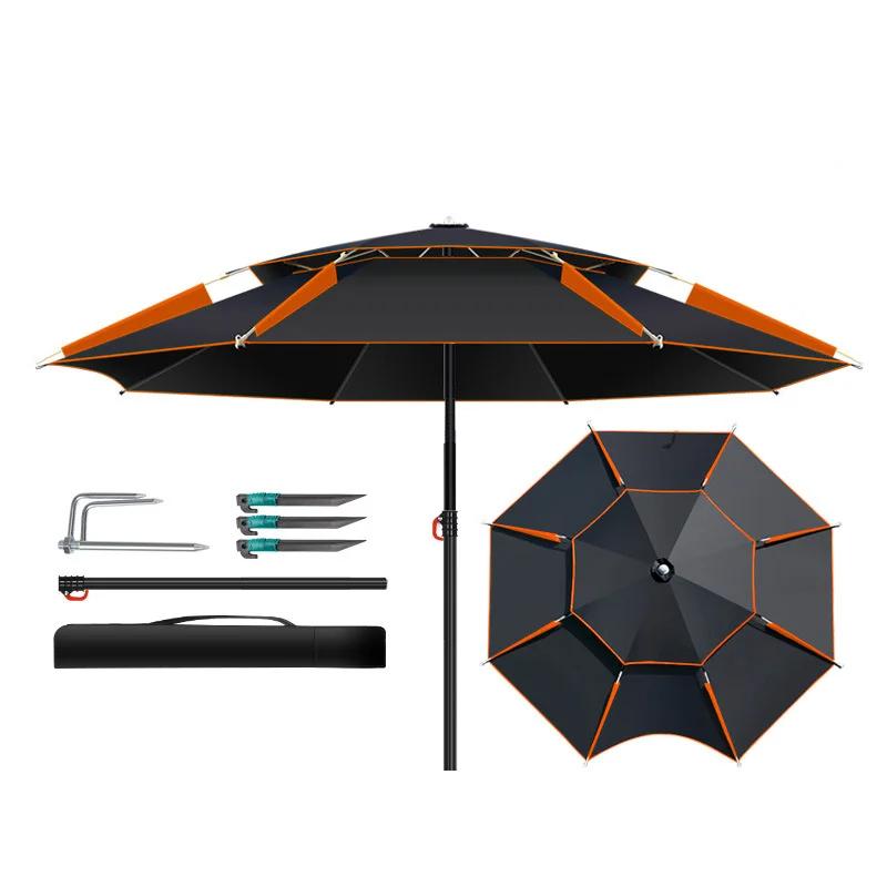 1.8-2.6M Parasol Fishing Umbrella Double-Layer Outdoor Sun Protection Camping Umbrella Waterproof Shade Umbrella Beach 1.8-2.6M Parasol Fishing Umbrella Double-Layer Outdoor Sun Protection Camping Umbrella Waterproof Shade Umbrella Beach