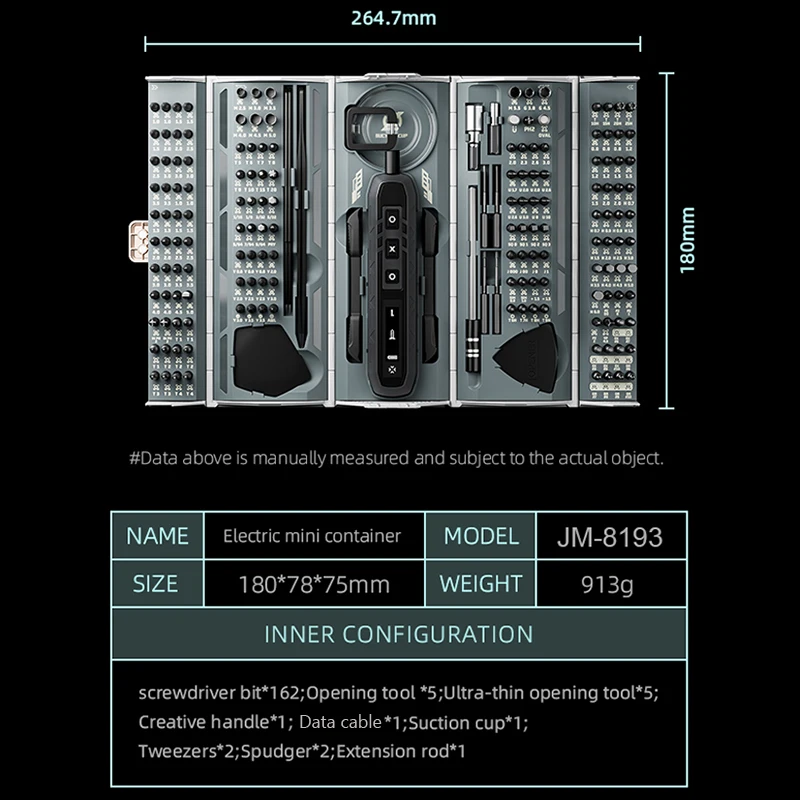 180-IN-1 Precision Cordless Electric Screwdriver Set Magnetic Bits Mobile Phone Glasses Electronic Repair Tools 180-IN-1 Precision Cordless Electric Screwdriver Set Magnetic Bits Mobile Phone Glasses Electronic Repair Tools
